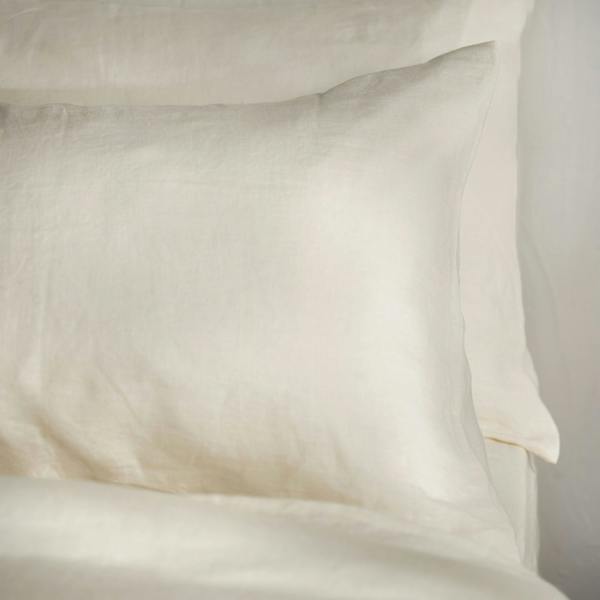 Soak&Sleep Chalky White French Linen 40cm Deep Fitted Sheets