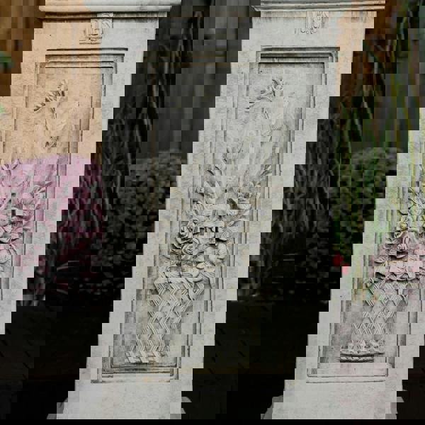 Giant Square Floral Plinth Pillar Column