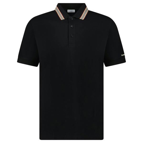 Burberry ‘Hartford’ Striped Check Polo Black - chancefashionco