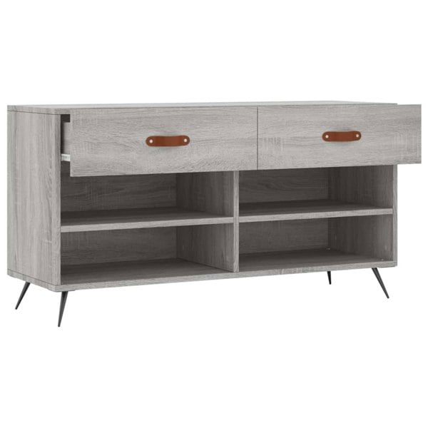 Berkfield Shoe Bench Grey Sonoma 102x35x55 cm Engineered Wood
