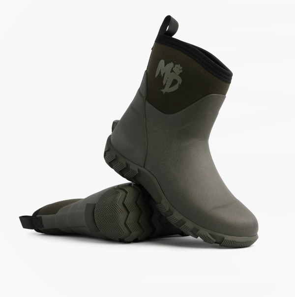 Mud Dogs RUTLAND SHORT Unisex Neoprene Wellington Boots Olive