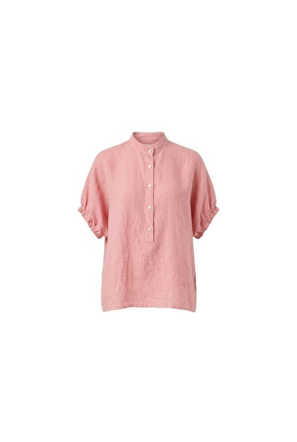 James Lakeland Relaxed Pink Linen Blouse