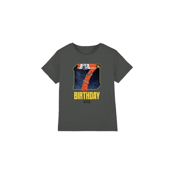 Star Wars Childrens/Kids X-Wing Fighter Space 7th Birthday T-Shirt - Charcoal