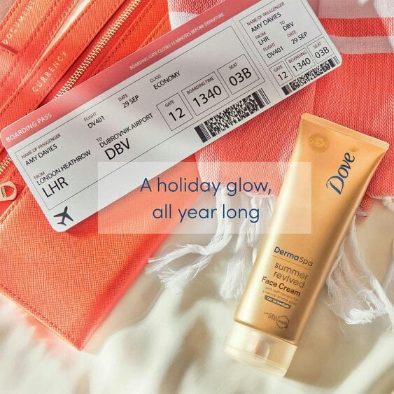 Dove Summer Revived Tanning Lotion 75ml 2 Pack, Light to Medium Sunkissed Glow