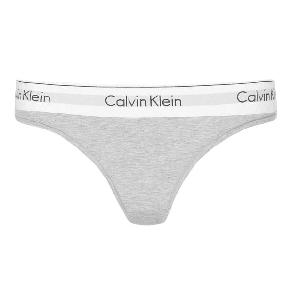 Calvin Klein Womens/Ladies Logo Cotton Blend Thong - Grey - 