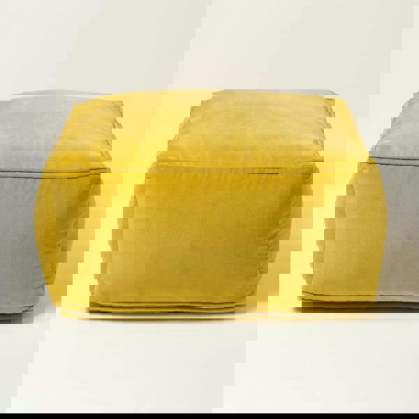 HOMESCAPES Velvet Pouffe Bean Cube