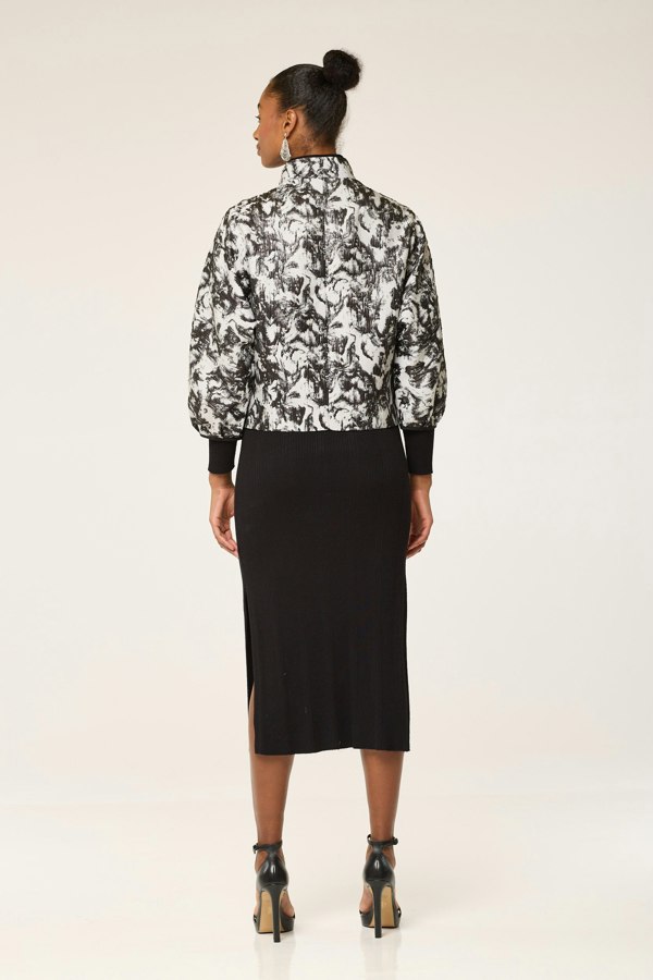 Lioness by TF Monochrome Paint Brush Brocade Jacket