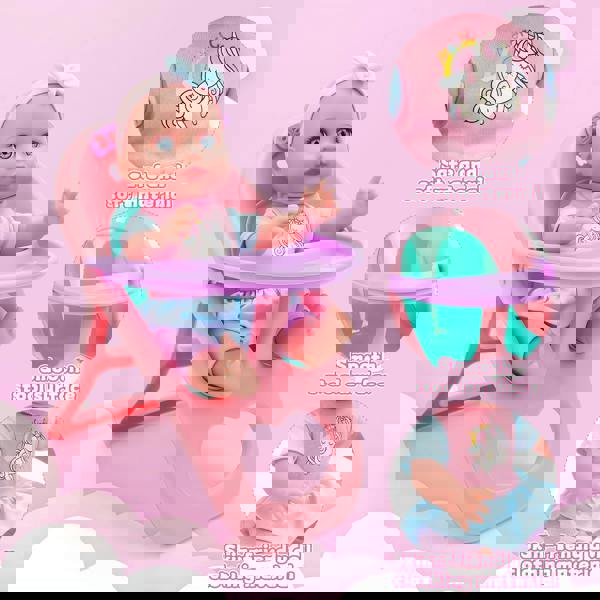 deAO 12" Baby Doll Backpack Playset - Pretend Feeding Set with Doll, Mini High Chair, Accessories & Travel Bag