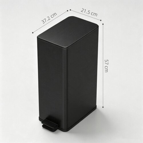 HOMCOM 20L Kitchen Pedal Bin, Slim Rubbish Bin with Soft-Close Lid