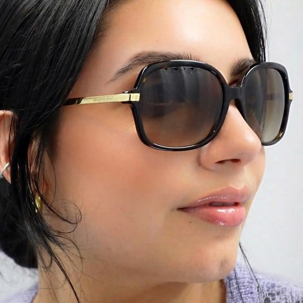 Michael Kors Sunglasses Adrianna II 2024 316011 Black Gold Light Grey Gradient