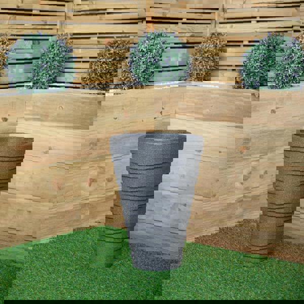 Samuel Alexander 33cm x 48cm Large Plastic Trojan Garden Plant Pot in Dark Grey