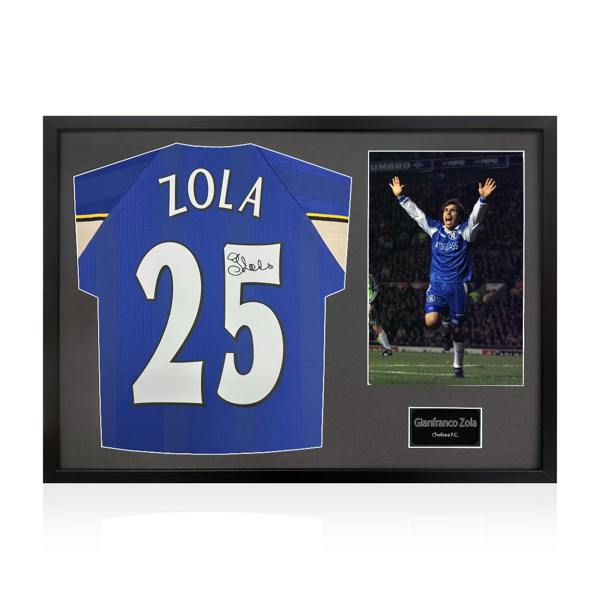 Gianfranco Zola Signed Chelsea Shirt Classic Frame