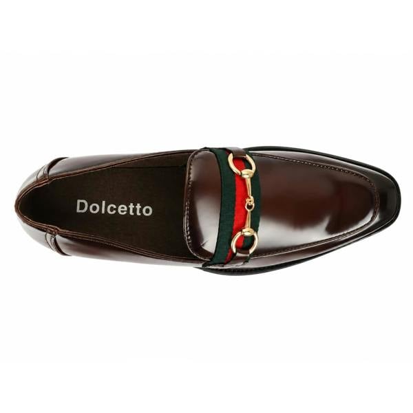 Dolcetto Men's Patent Vegan Leather Slip-On Horsebit Loafers
