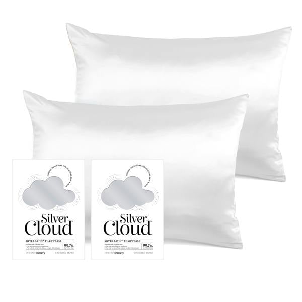 Silver Cloud Beauty Silver Cloud Silver Satin Pillowcase Twinpack