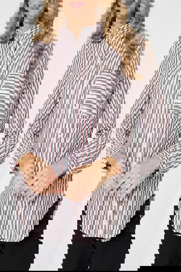 Brown | Striped Long Sleeve Shirt
