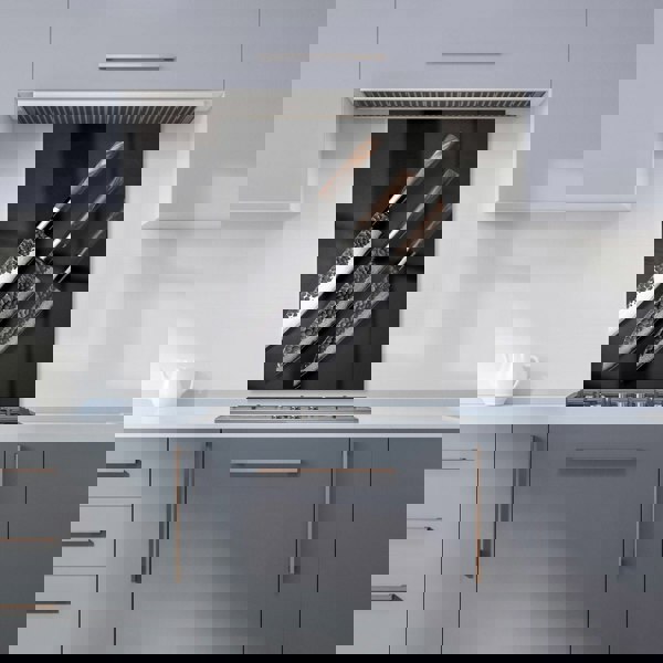 Warren Reed - Designer Elegant Trio of Chef's Blades Kitchen Splashback