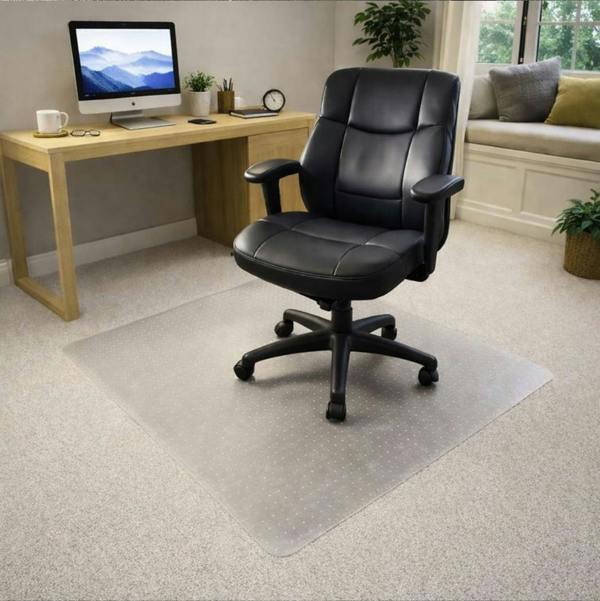 Marvelux PVC Chair Mat for Low Pile Carpets (up to 6mm) - Clear Rectangular Office Carpet Protector - Multiple Sizes