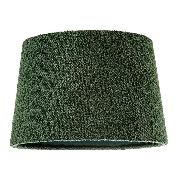 Elegant Rich Forest Green Tapered Lampshade in Boucle Lamb Wool Fabric Image 1