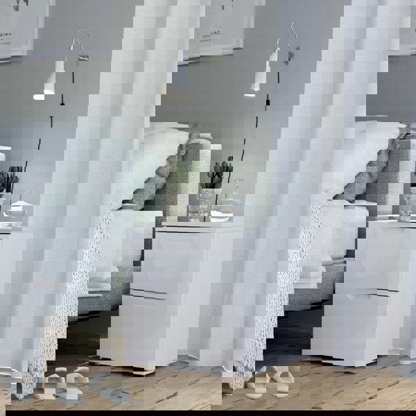 Furniture To Go Sienna Bedside in White/White High Gloss