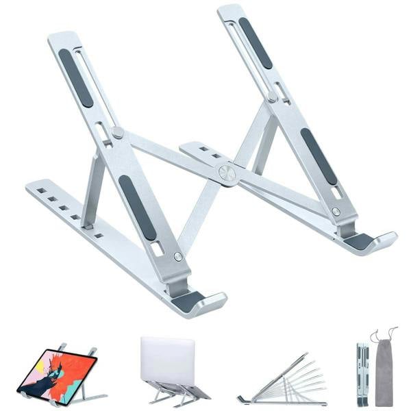 ULTRICS Laptop Stand for Desk, Adjustable Aluminium Laptop Riser with Carry Bag for 10-15.6 inch Laptops