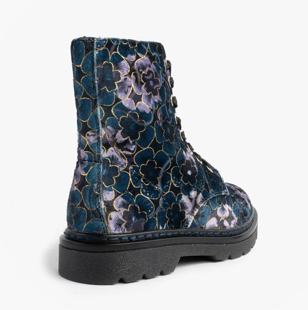 Heavenly Feet MDNGHT JUSTINA2 VIOLA VELOUR Womens Ankle Boots Midnight