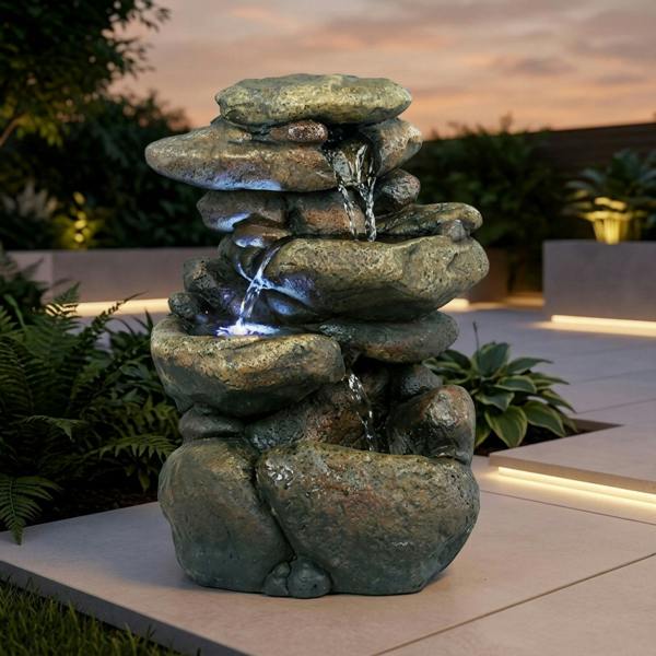 Garden Greatness Lunaria Cascading Stones Water Feature