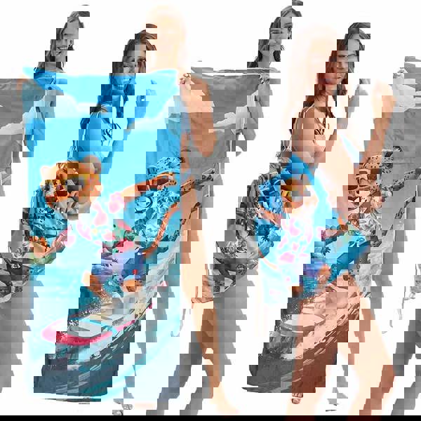 Leaper 2-in-1 Foldable Printed Bath Towel Backpack