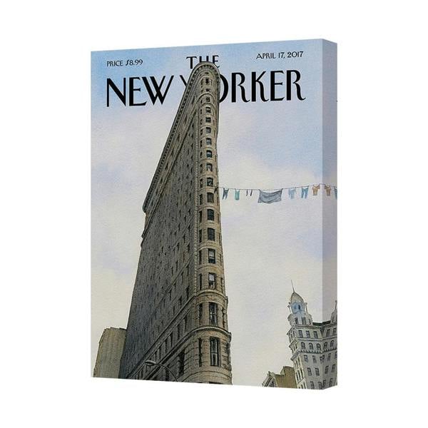 Benjamin Tate Design Contemporary Flatiron Building Canvas Wall Art Print In Deep Wooden Frame