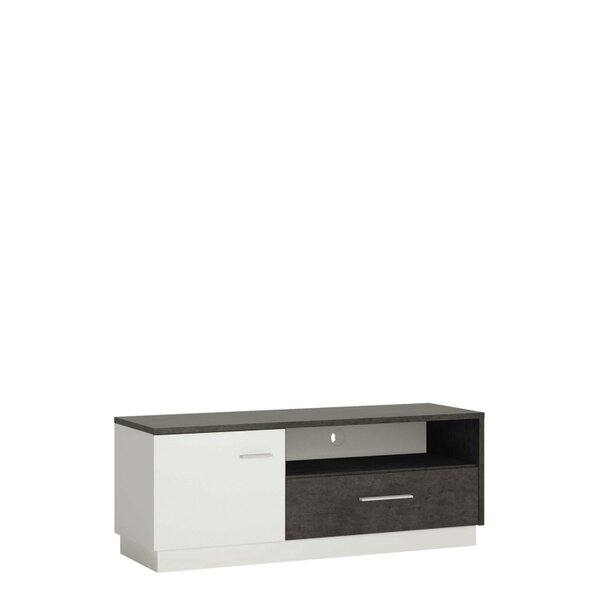 Wyld Haus Nantes Grey and White TV Cabinet 1 Door and 1 Drawer