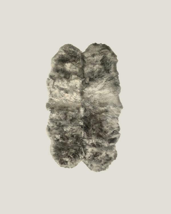 Silver Grey Quad Long Sheepskin Rug
