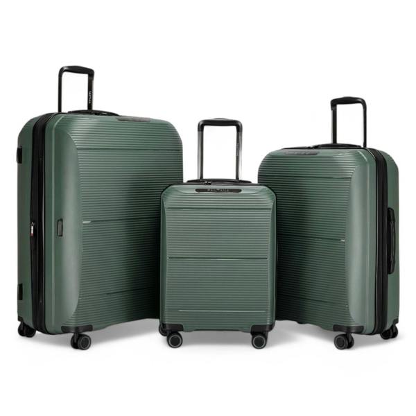 Eagle Luggage Expandable Hard Shell PP 8 Wheel Luggage Travel Cabin Holiday Bags Suitcase Set