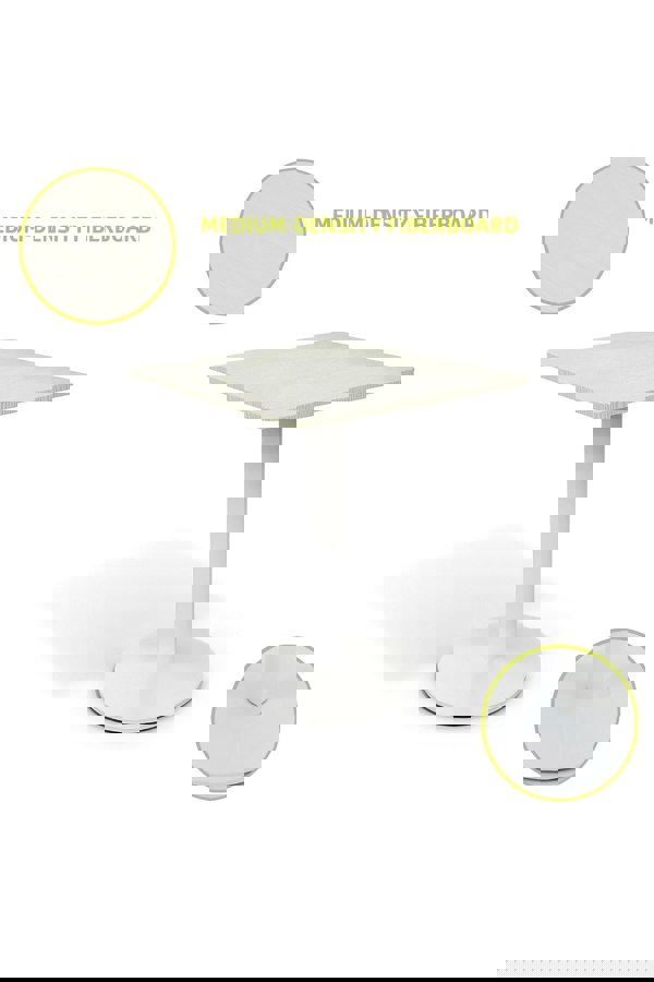 Living and Home 60 x 60cm Square Dining Table Coffee Table with Metal Base