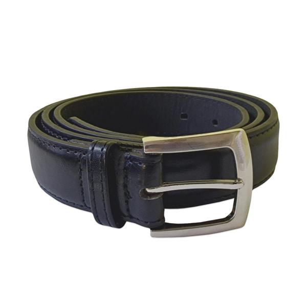 Duke Mens D555 Lewis Bonded Leather Square Buckle Waist Belt - Black