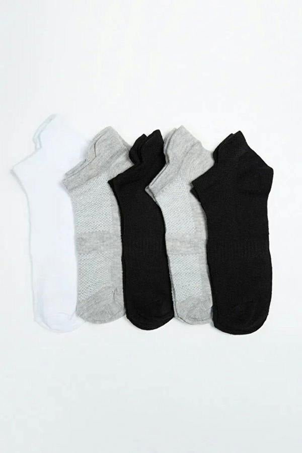 WOVCOR 5-Pack Cotton Knit Sports Yoga Socks