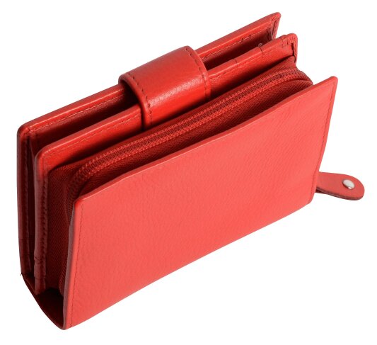 SADDLER EMILY Handmade Leather Mid-Size Wallet – RFID Protected | 10 Card Slots, Secure Tab Closure & Zipped Coin Pocket | Gift Boxed