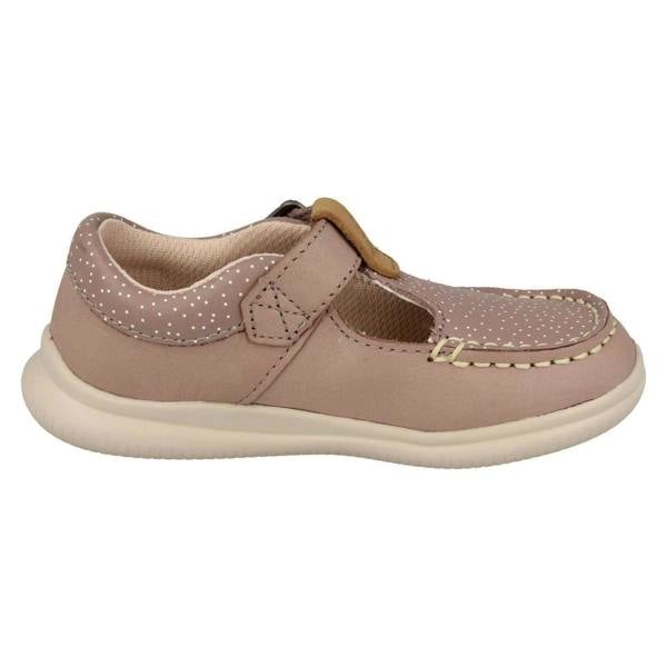 Clarks Girls Clarks Casual T-Bar Shoes Cloud Rosa