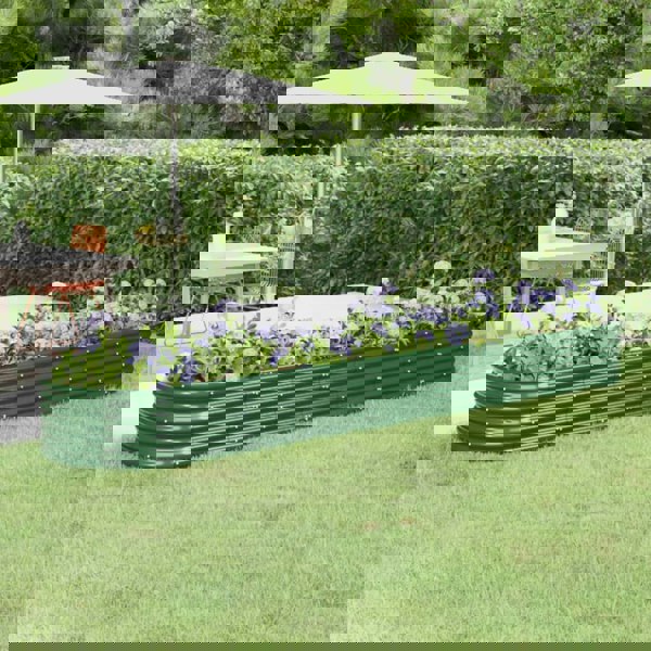 Berkfield Garden Raised Bed Powder-coated Steel 368x80x36 cm Green