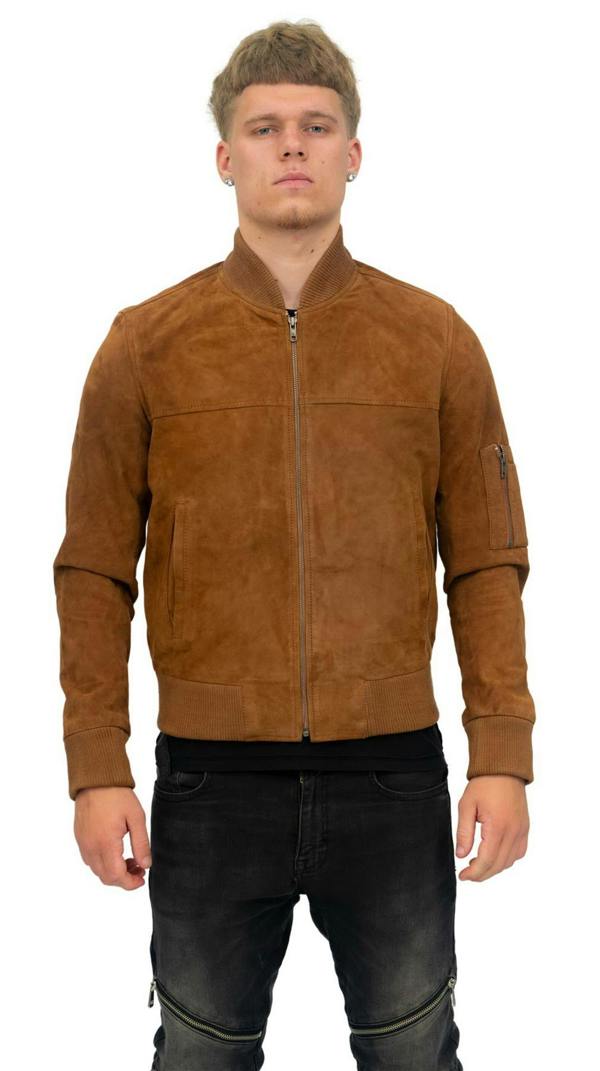 Infinity Leather Mens Goat Suede MA-1 Bomber Jacket-Auckland