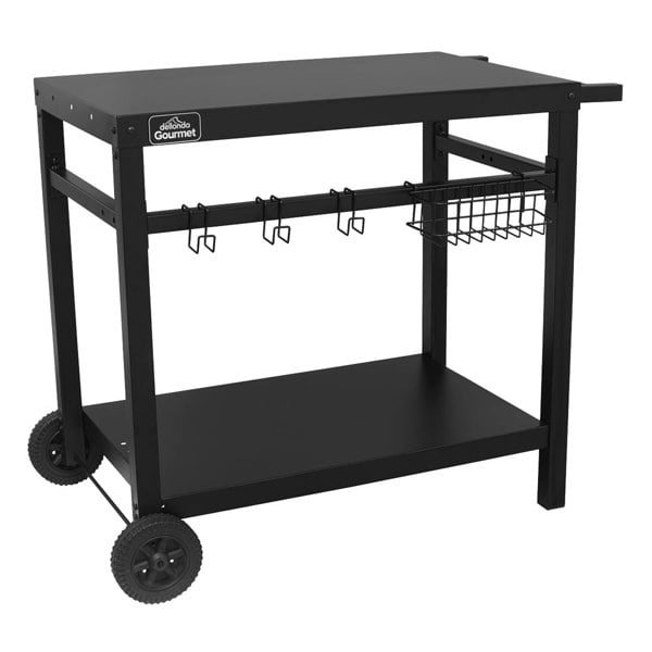 Powder Coated Top BBQ & Grill Trolley - Food Prep Dolley Outdoor Cooking Stand - LoopsDirect