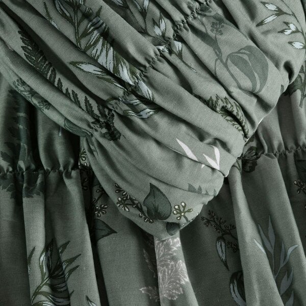 Smart Living Reversible Polycotton Fern Rouched Duvet Cover and Pillowcase Set