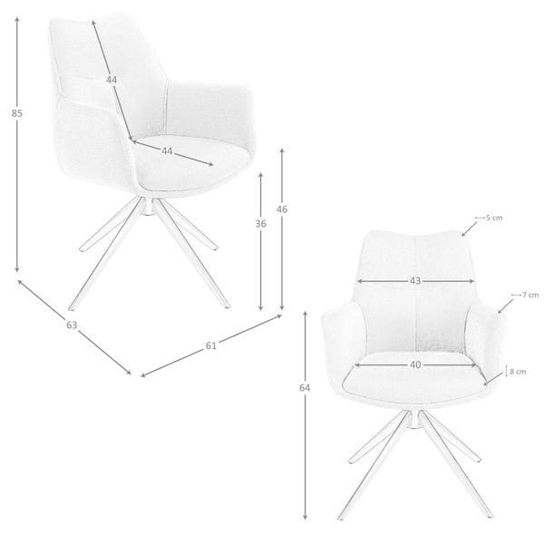 Angel Cerdá Cream fabric swivel chair 4237