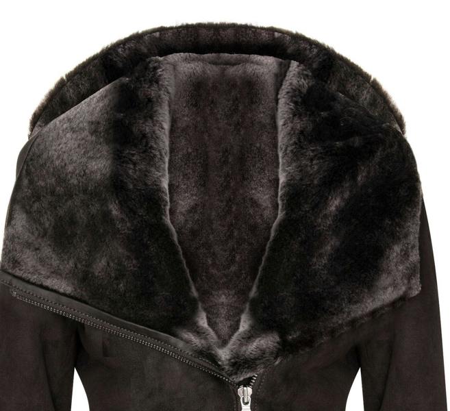 Infinity Leather Womens Merino Sheepskin Hooded Coat-Antioch
