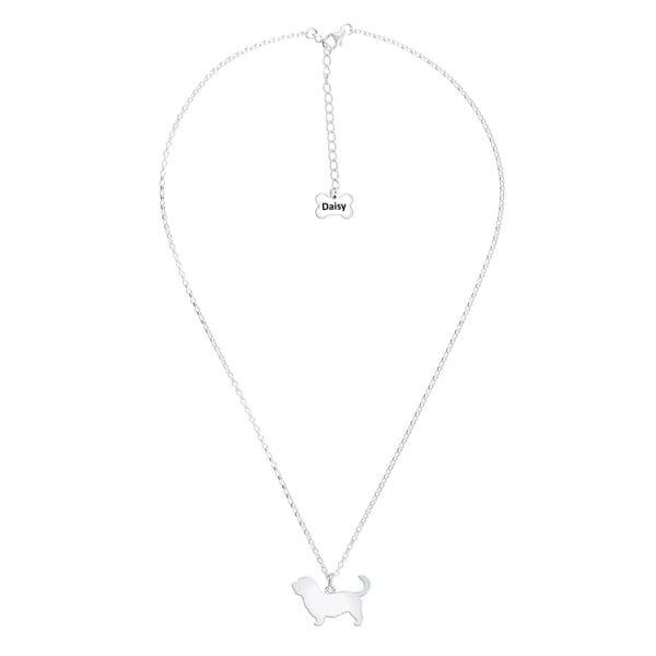 Glen Of Imaal Terrier Silhouette Silver Necklace - Personalised - MYLEE London