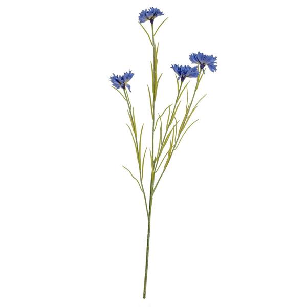 Wyld Haus Set of 3 Artificial Flowers Blue Cornflower Stems