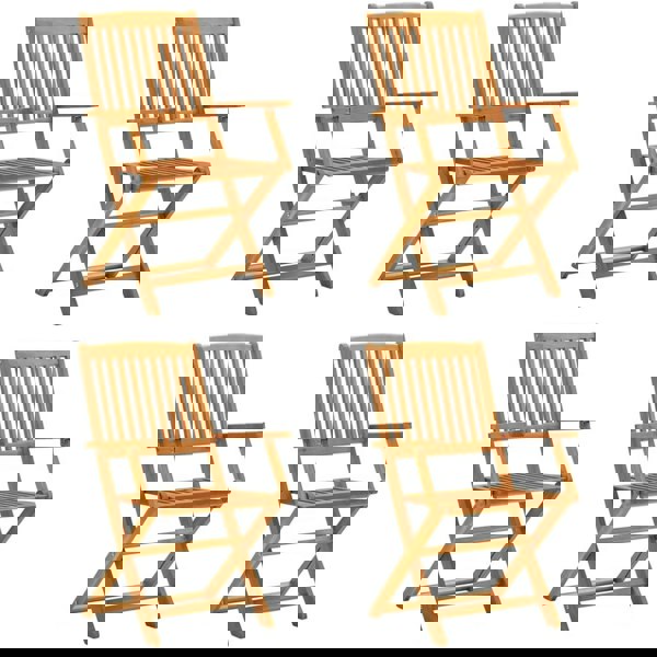 Berkfield Folding Garden Chairs 4 pcs Solid Eucalyptus Wood