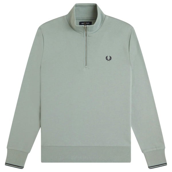 Fred Perry Half Zip Sweatshirt - Silver Blue/Dark Airforce