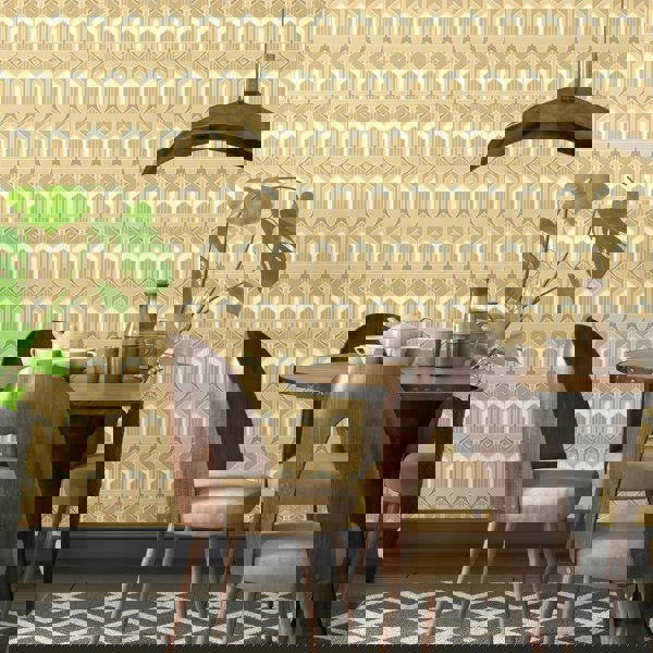 Hoopla Walls Deco Arch  - Gold 10m Wallpaper