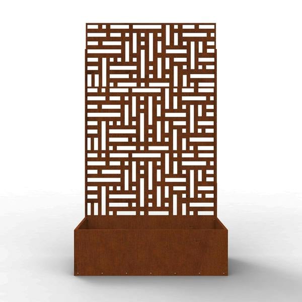 Nicoman Metal Indoor/Outdoor Privacy Screen with Plant Pot - 90cm x 180cm