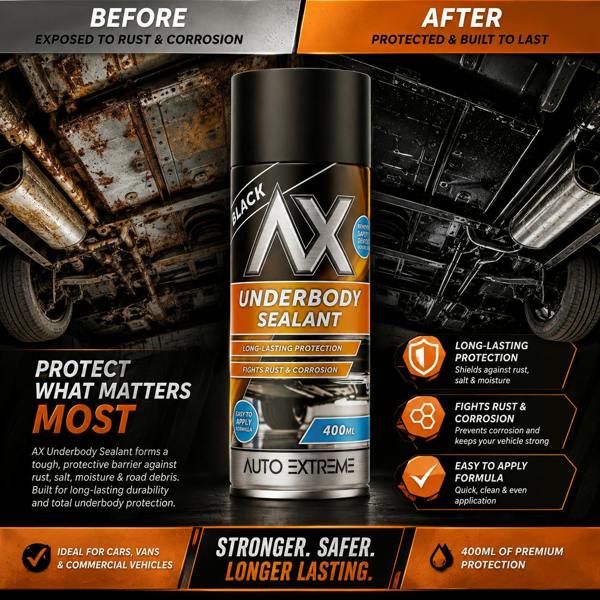 Auto Extreme Underbody Sealant Black Spray 400ml