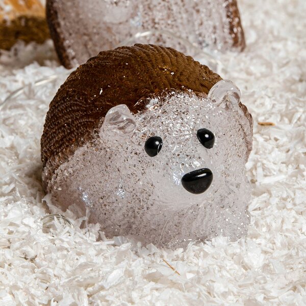 Samuel Alexander Set of 5 Battery Operated Brown Acrylic Christmas Hedgehogs with Cool White LEDs